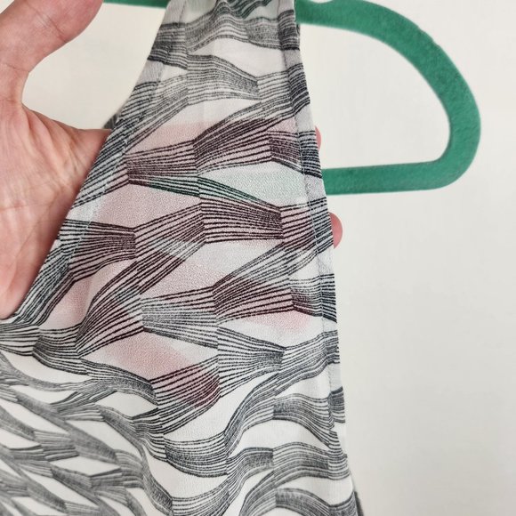 BB Dakota Geometric Print Sheer Tunic Tank Top sz M - Picture 4 of 7